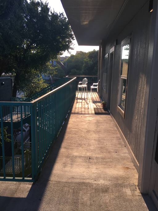 Entire top floor balcony for your leisure