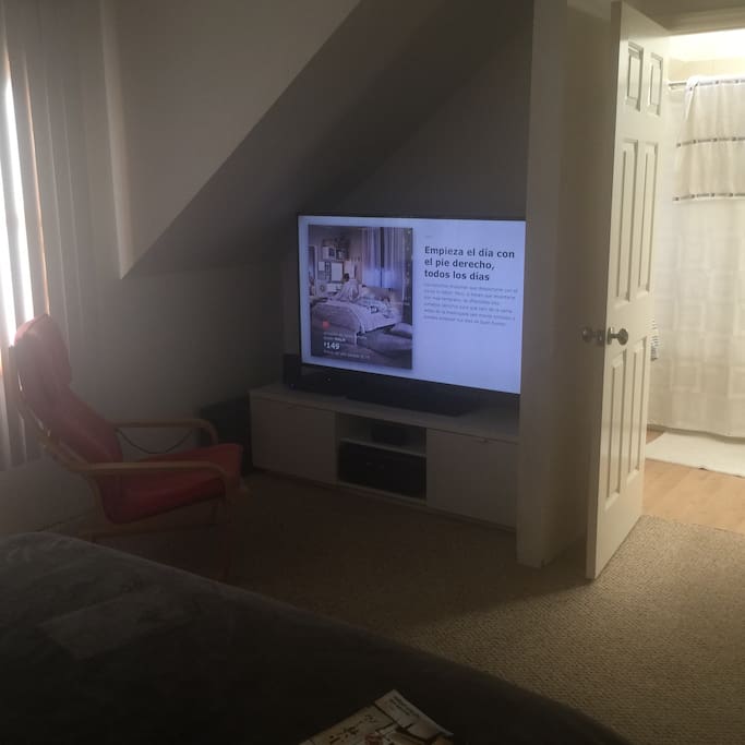 Master bedroom TV and bathroom suite