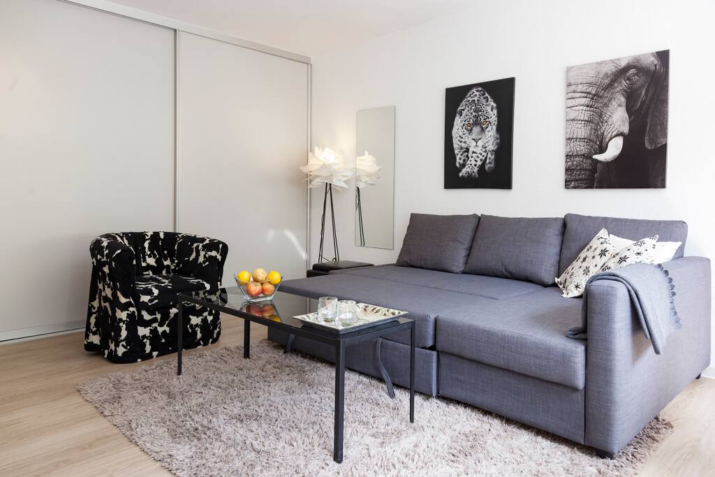 Schlafcouch und Fernsehsessel