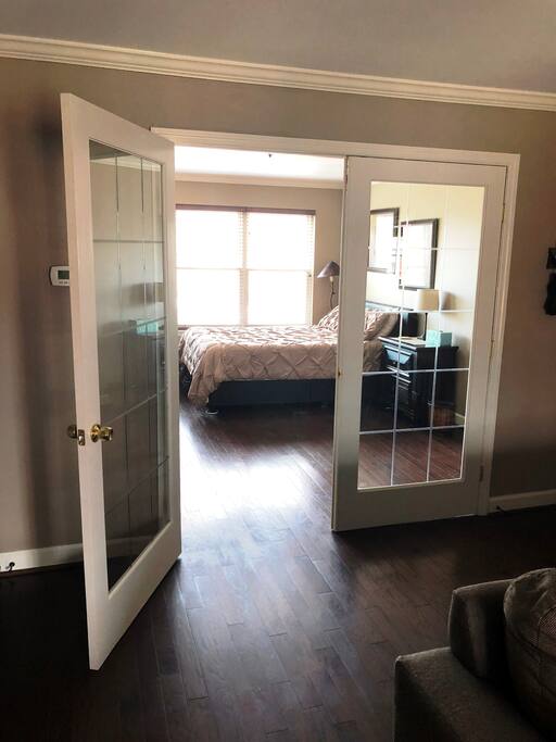 French Doors into bedroom