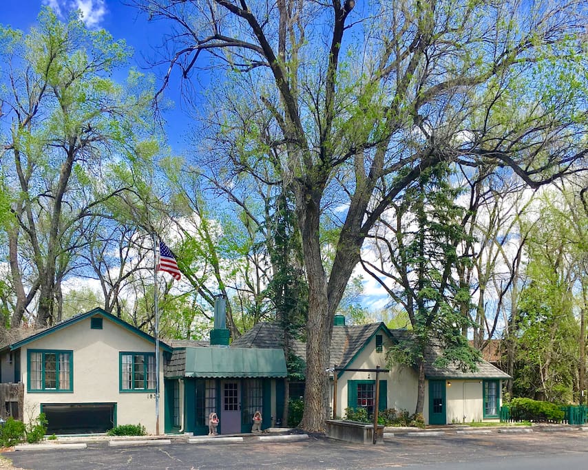 Mature trees surrounding home, plenty of parking, French windows throughout