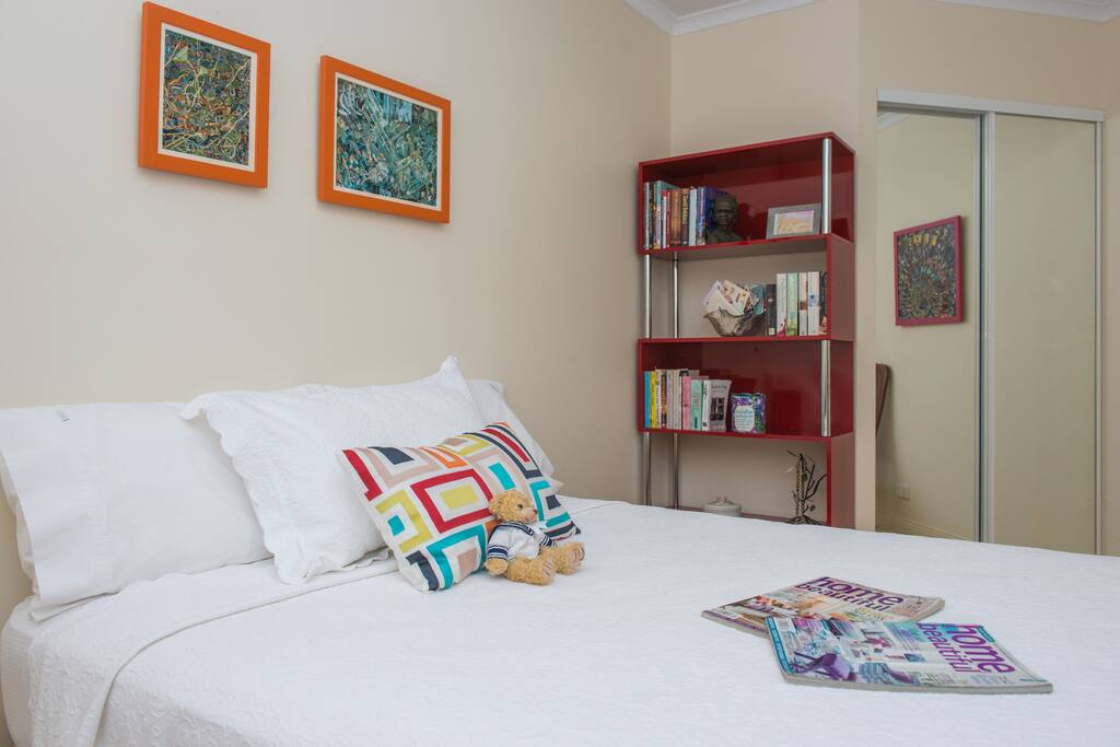 A large selection of reading material should you decide to relax w_a book.