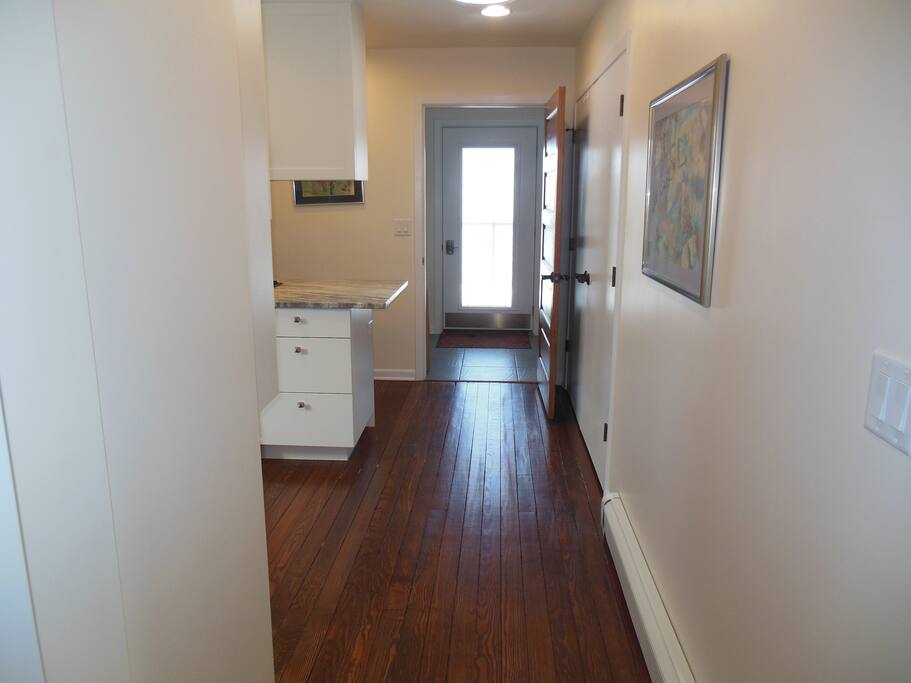 Inside view of private entrance (leads to large deck).