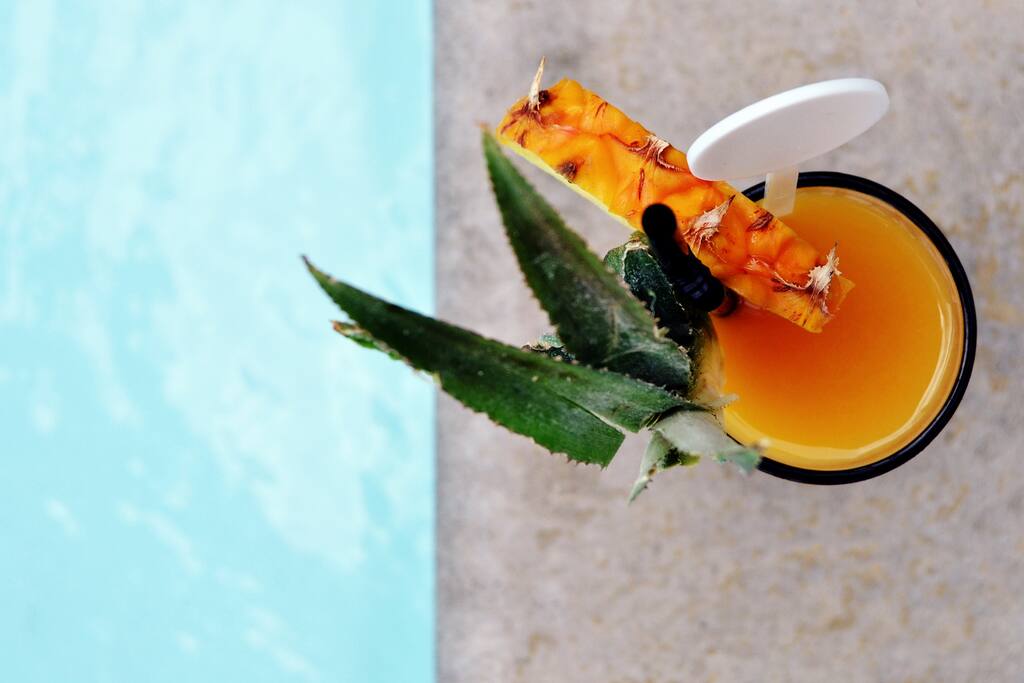 Relaxing time along the pool