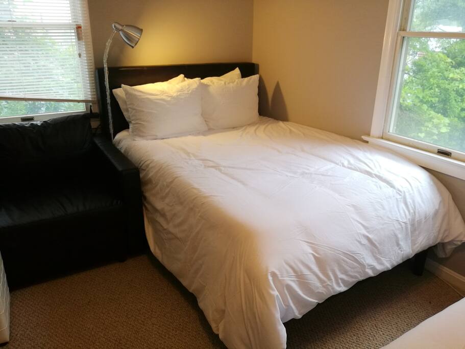 double bed. super comfortable 12 inch memorial form. leather frame