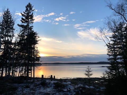 A waterfront home on the rugged Maine coast.