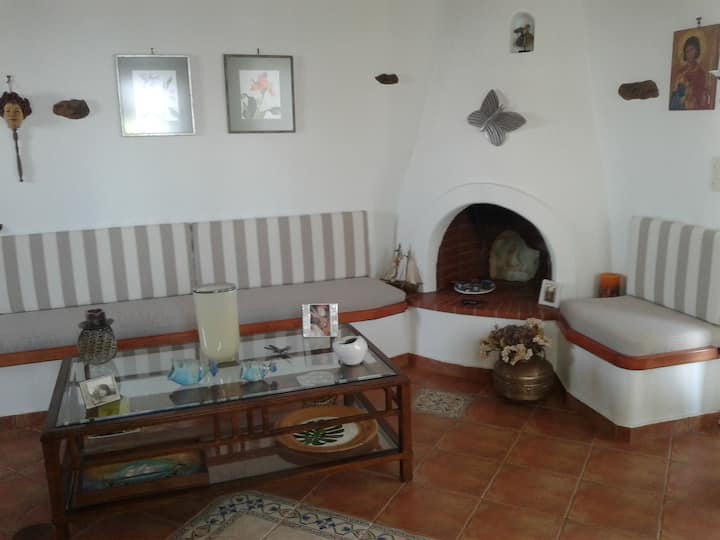 gornji dnevni boravak s kaminom