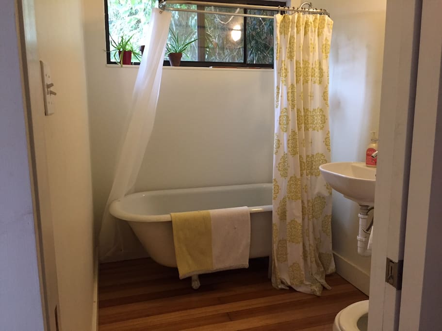 Clawfoot tub in the bathroom