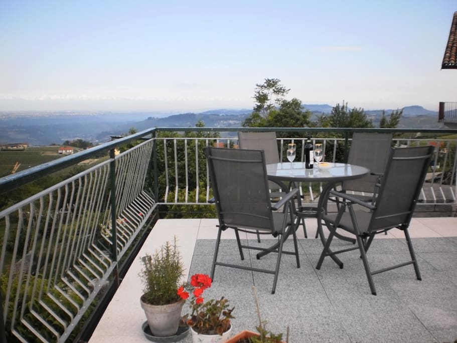 The Terrace with views to Barolo