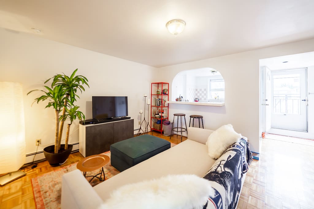 Comfy living room to watch T.V. read or work on your computer
