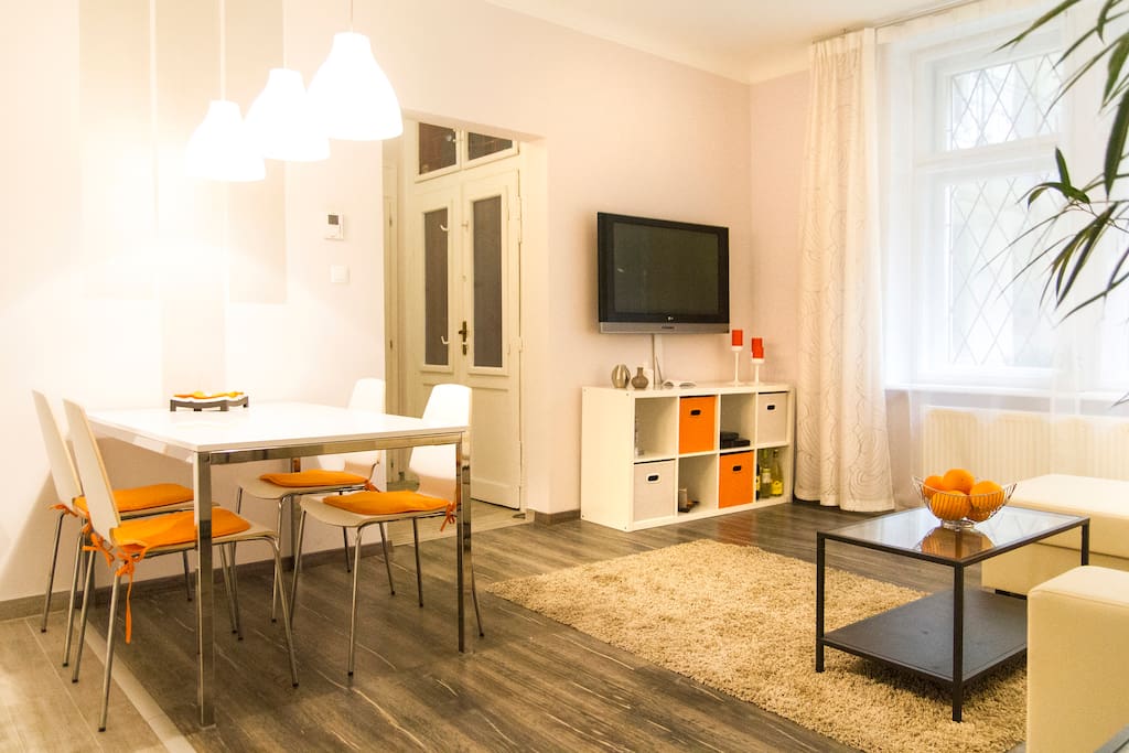 Living room with sofa bed for 2