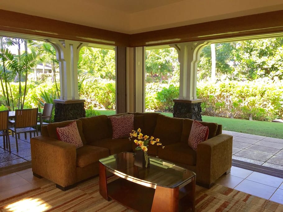 Enjoy amazing views of palm trees right from your living room.