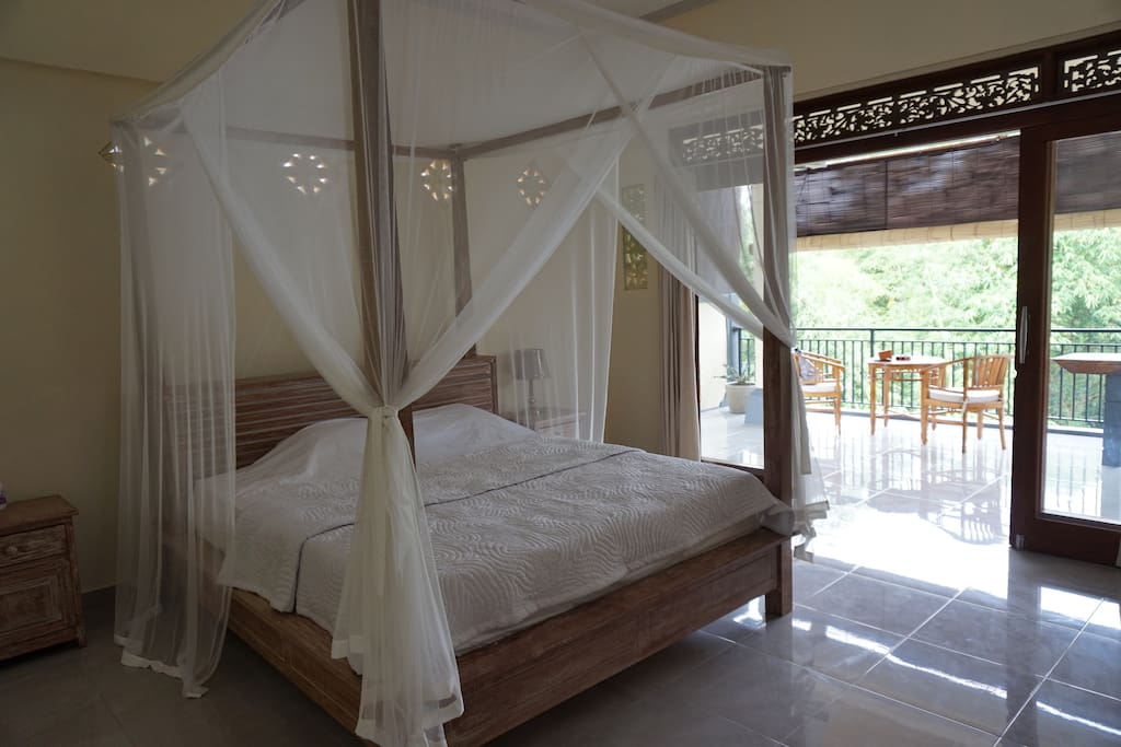 Bright and airy bedroom with plenty of natural sunlight