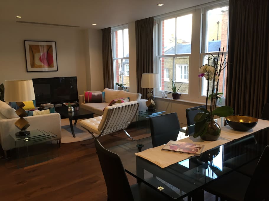 Living room and dining table