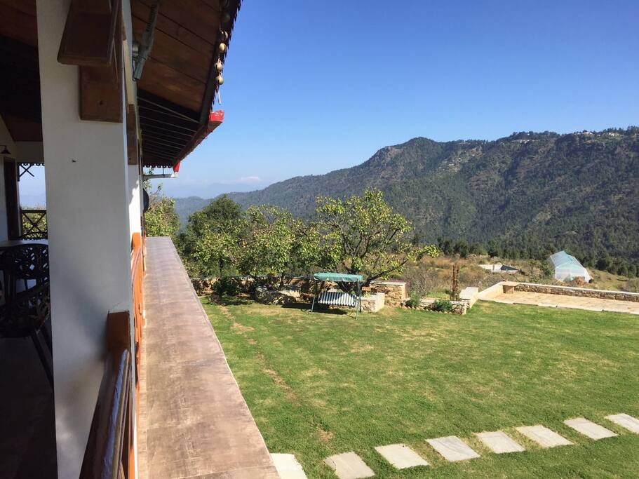 The cafe overlooking the himalayas