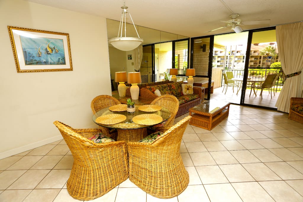 Tile flooring all throughout offers a welcomed cool down during a warm Maui day!
