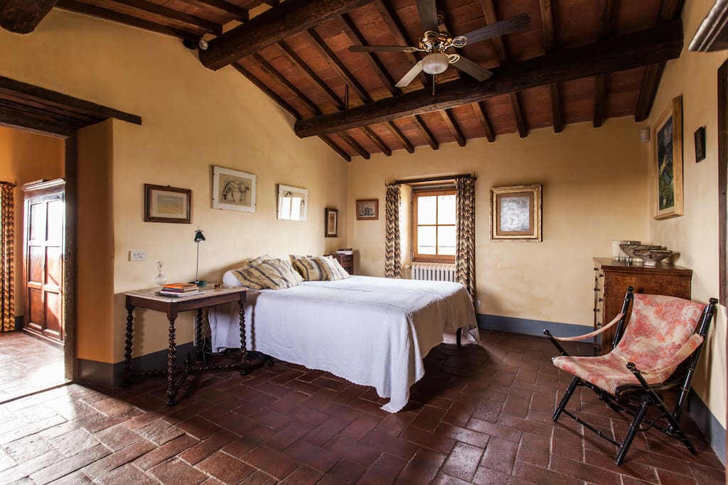 The master bedroom, with private bathroom, is in the “turret” on the second floor, from which you can enjoy a wonderful 360 degree view