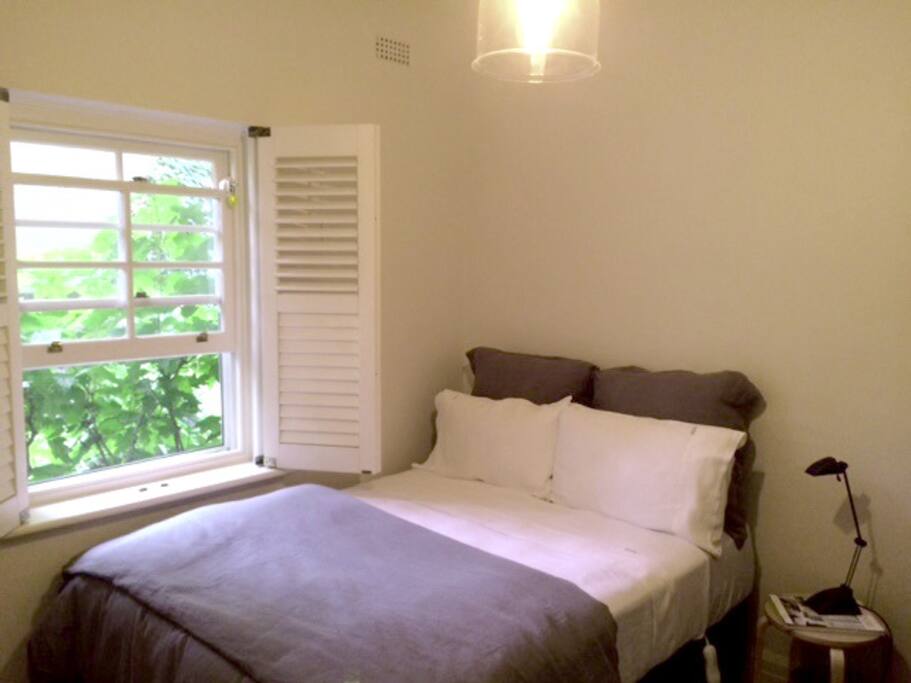Good sized bedroom overlooking garden