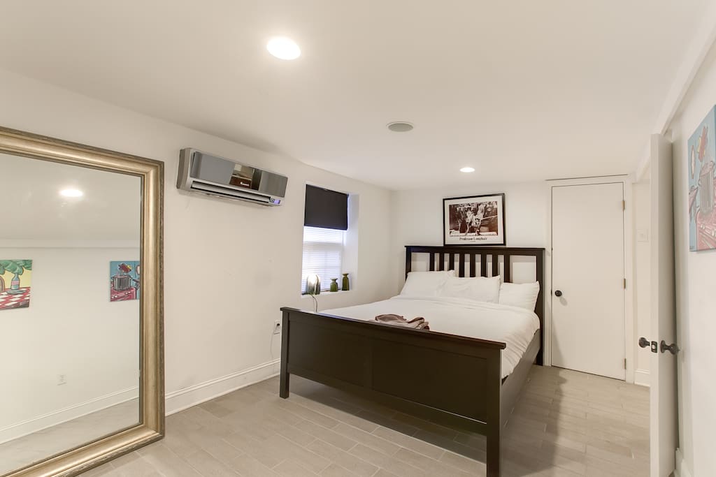 First bedroom with a queen bed
