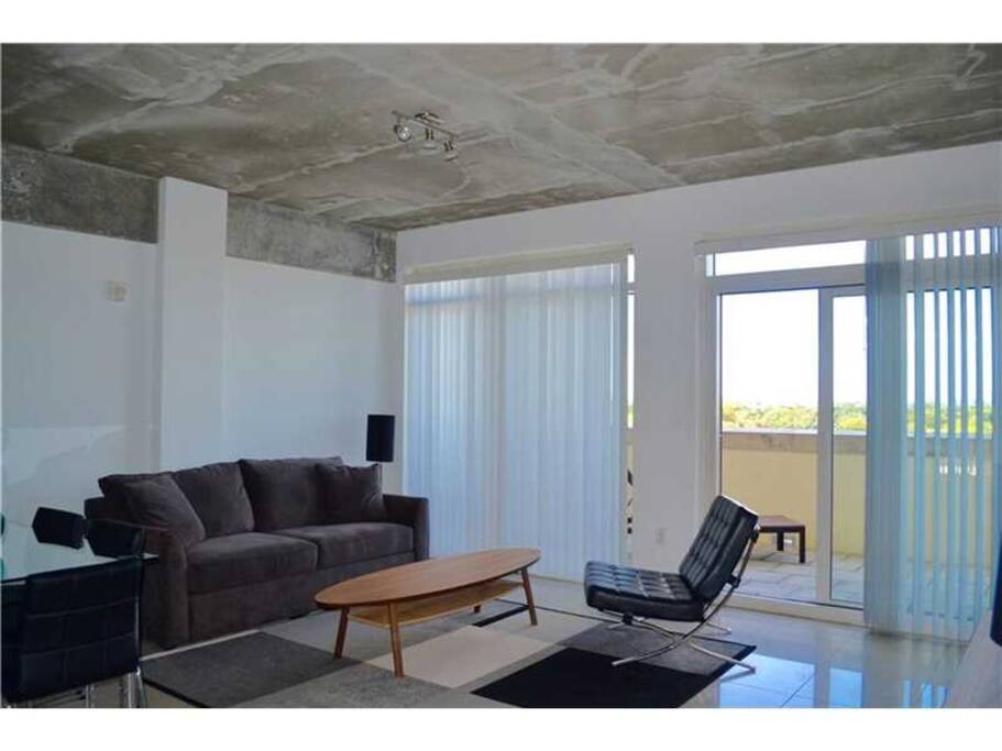 loving room and balcony area