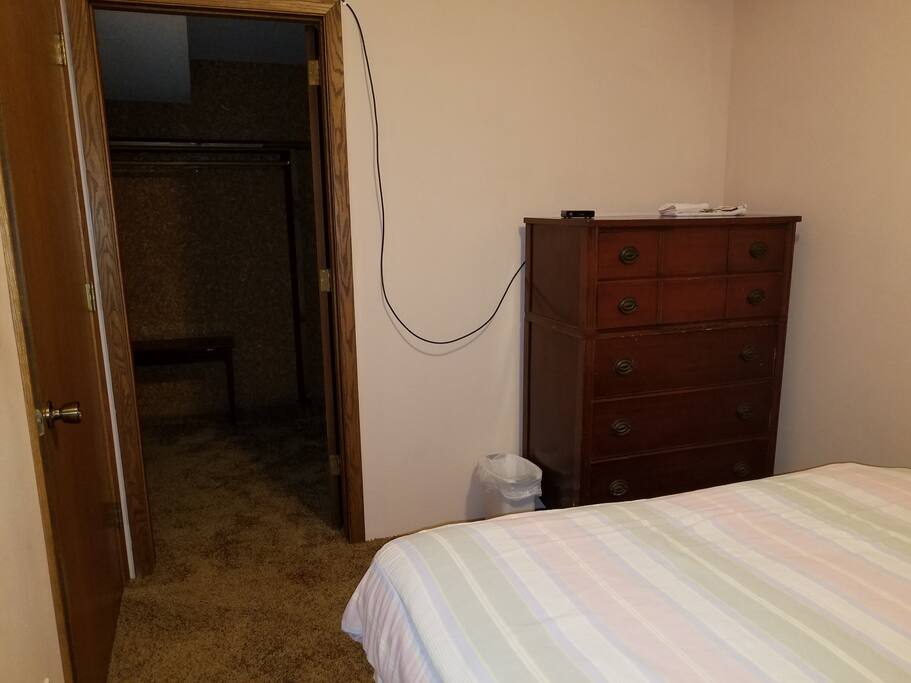 Looking into walk-in closet