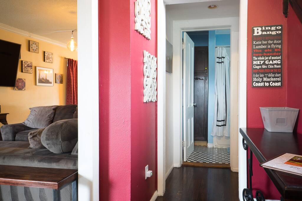 Hallway on Main Floor Leads to Bathroom