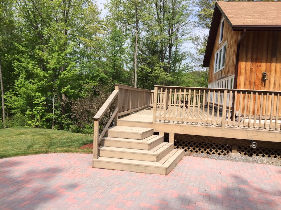View of back patio and deck