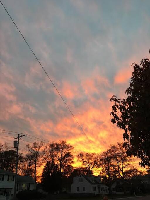 sunset at the park across the street