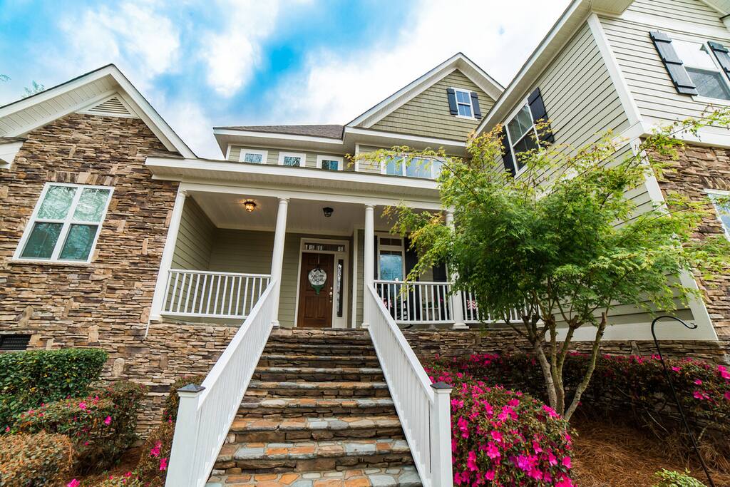Front view- stone porch