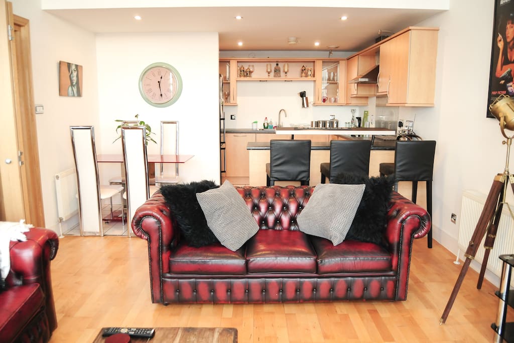 Open Living and Kitchen Area