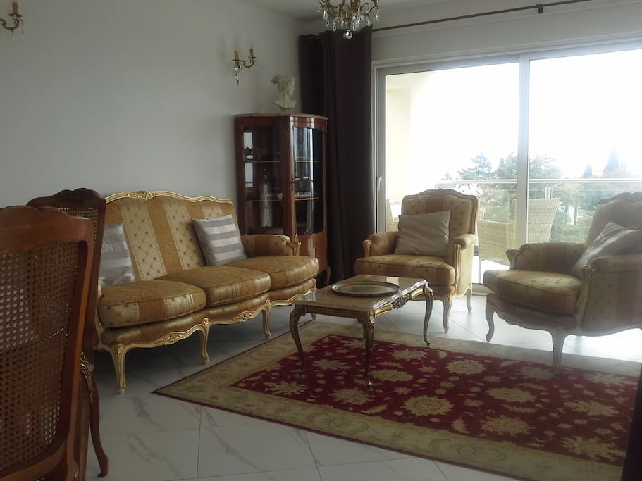 Living room opening to terrace