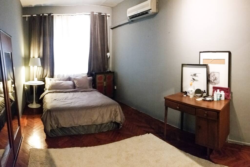 Two large master rooms with storage and aircon