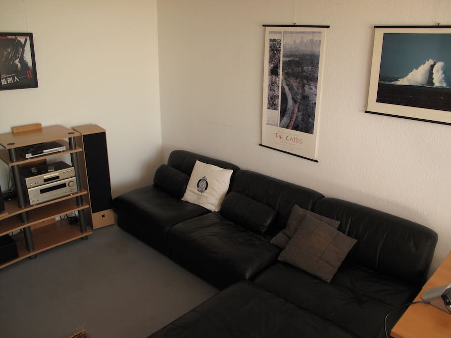 Ledersofa im Wohnzimmer