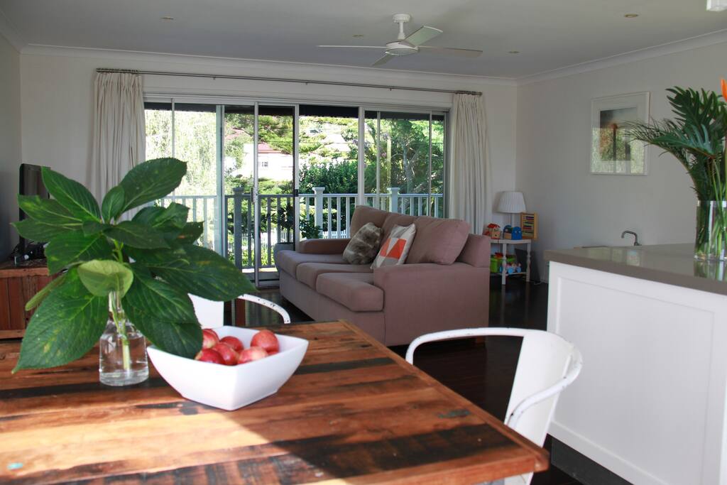 Upstairs living area, connected to kitchen