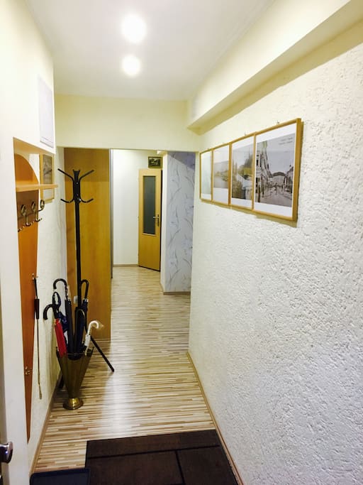 Entrance/hallway with old Bratislava pictures, very nice to compare to what you see outside!