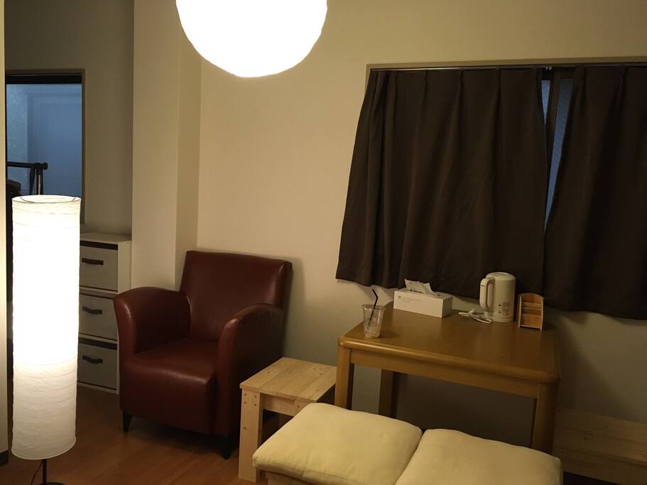 The dining table will be changed to Japanese traditional style, Kotatsu in the colder seasons.