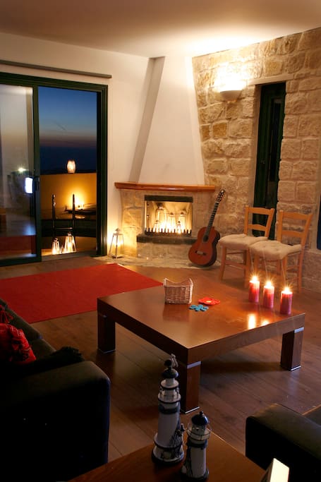 Living room fireplace