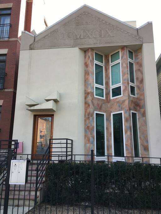Street view of the front of the building