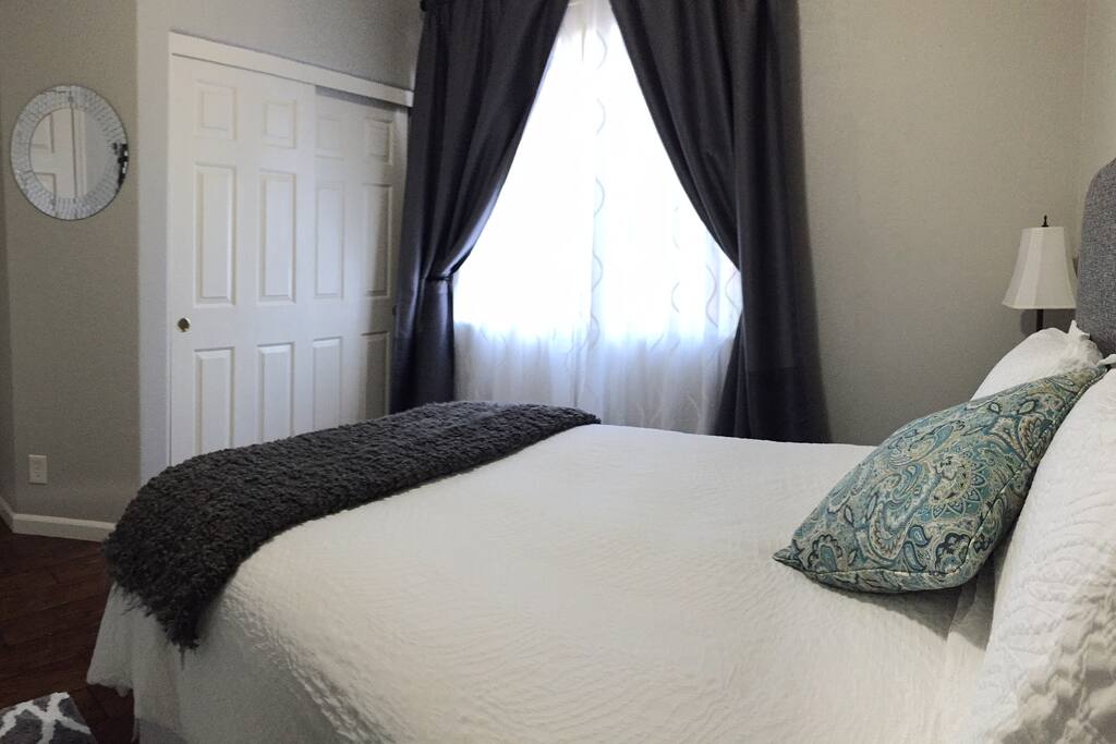 Lots of light. Room looks out onto back yard.