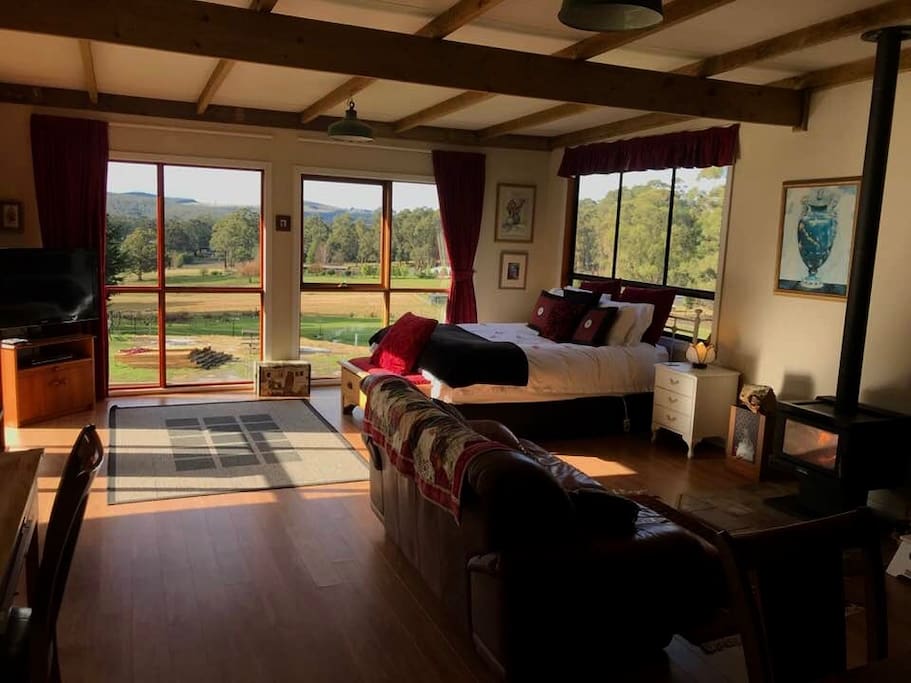 Beautiful ... The Hide with winter sun streaming in.
