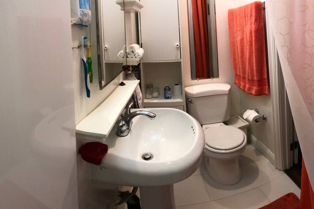 Small bathroom for 1st room and guests.