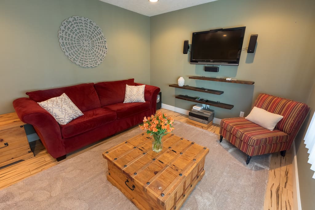 After a long day, enjoy some time with family and friends in the family room.
