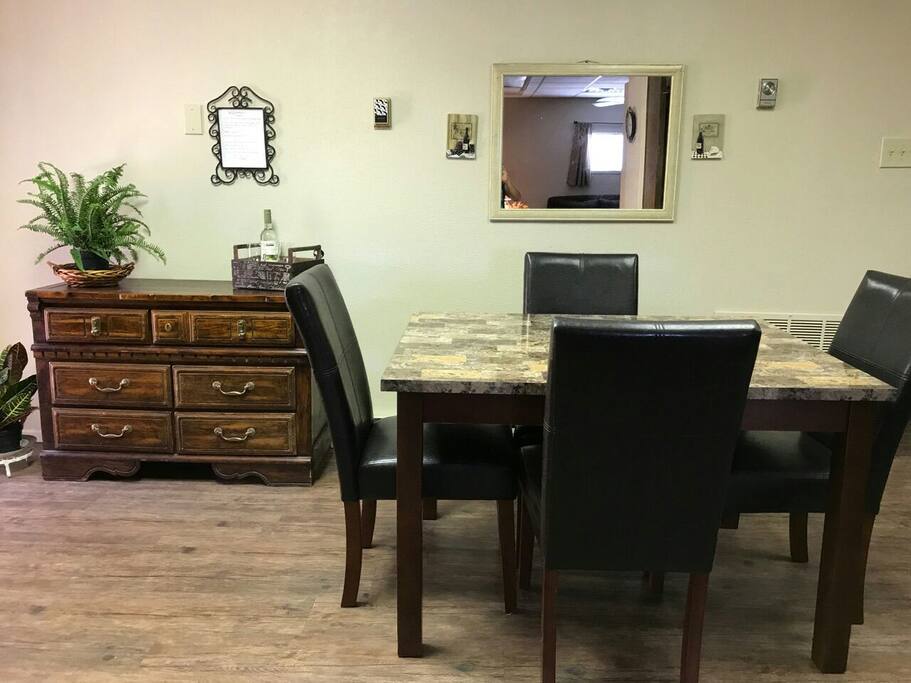 Dining room flooded with natural light