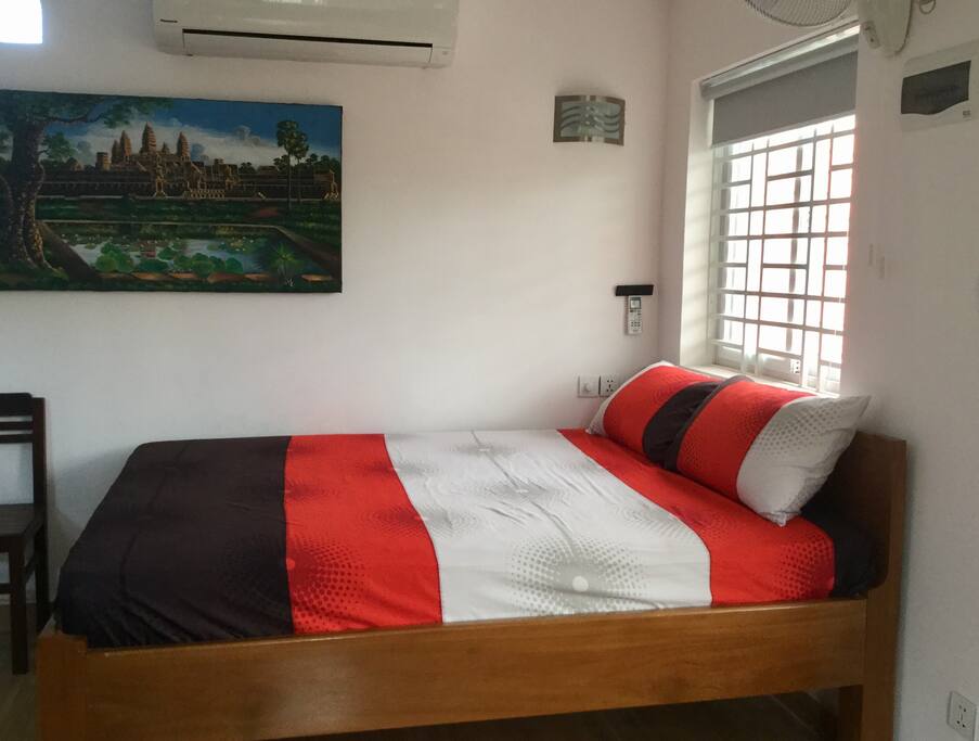 Bed in studio apt. (2 other BR with bath but no kitchen available.)