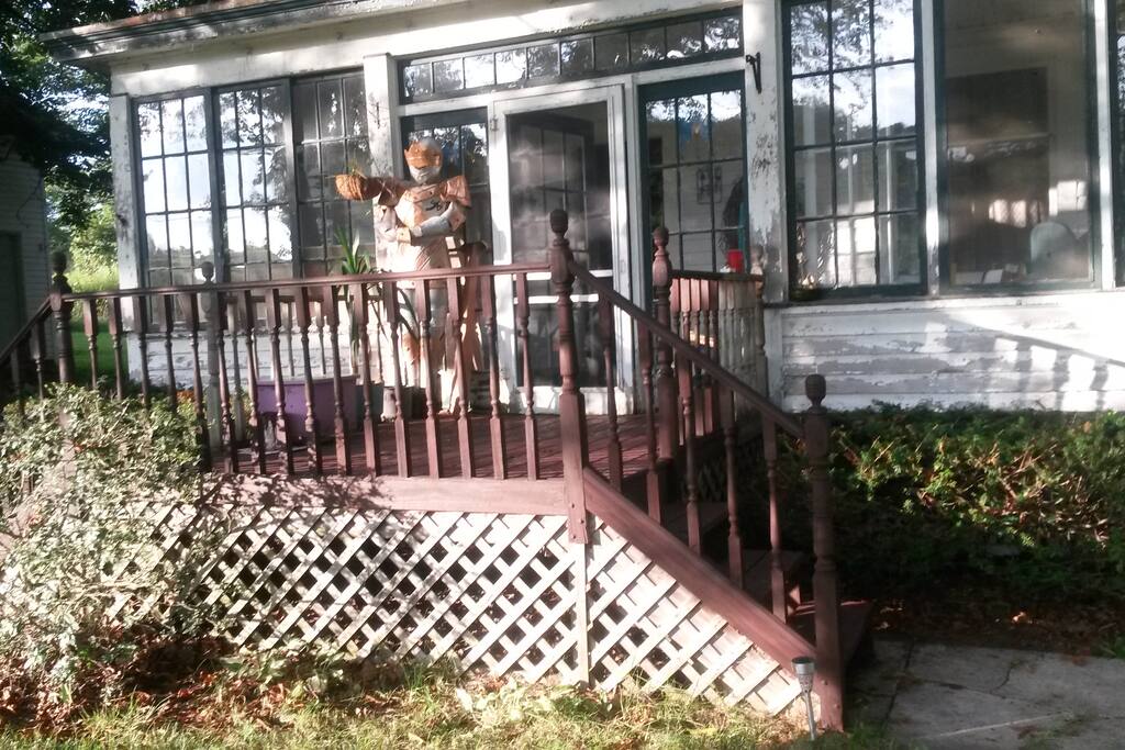 The front deck and four seasons porch.