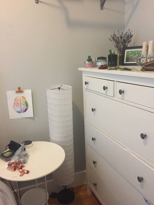 Large dresser in bedroom