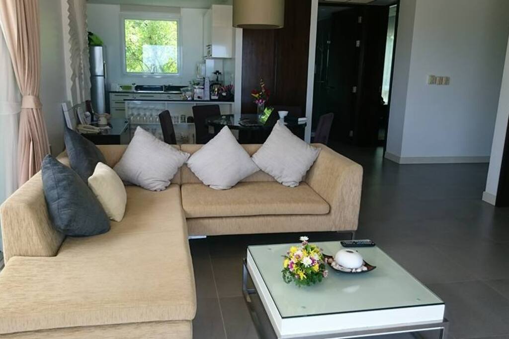 Living room and kitchen