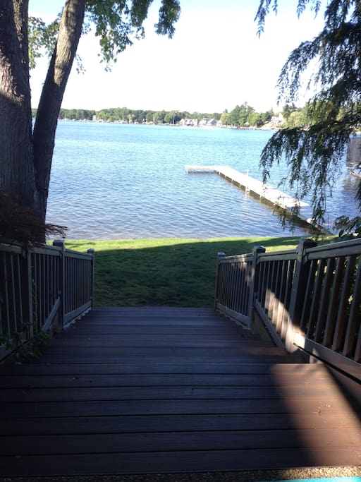 Stairs to the lake