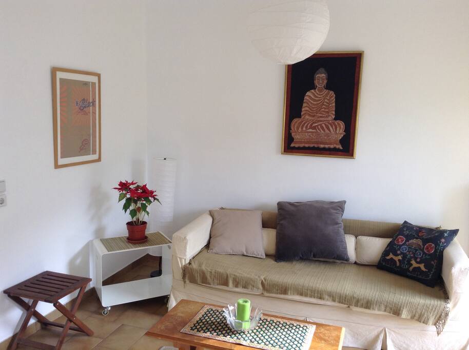 Part of the living room. Yellow side.