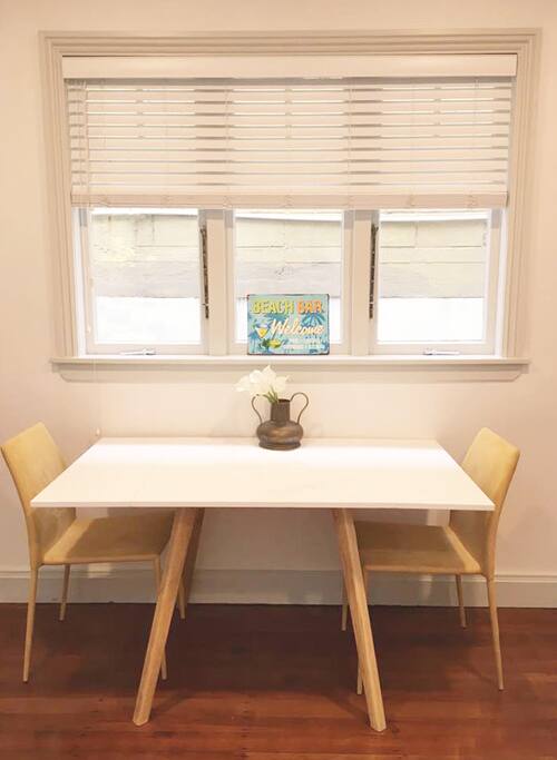 Dining Table that can sit 4 people (2 more chairs are placed on the left!)